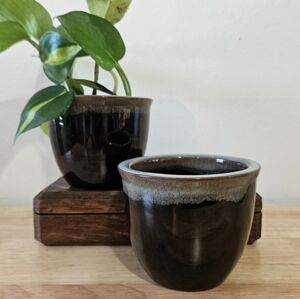 Pair of Vintage Pottery Cups Planters